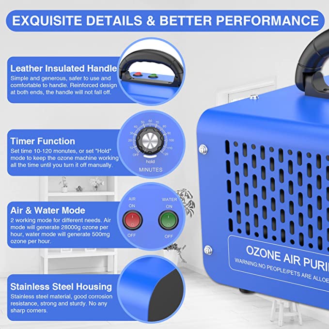 AIR AND WATER Ozone generator of 28.000MG / H Air and 500MG / H Water